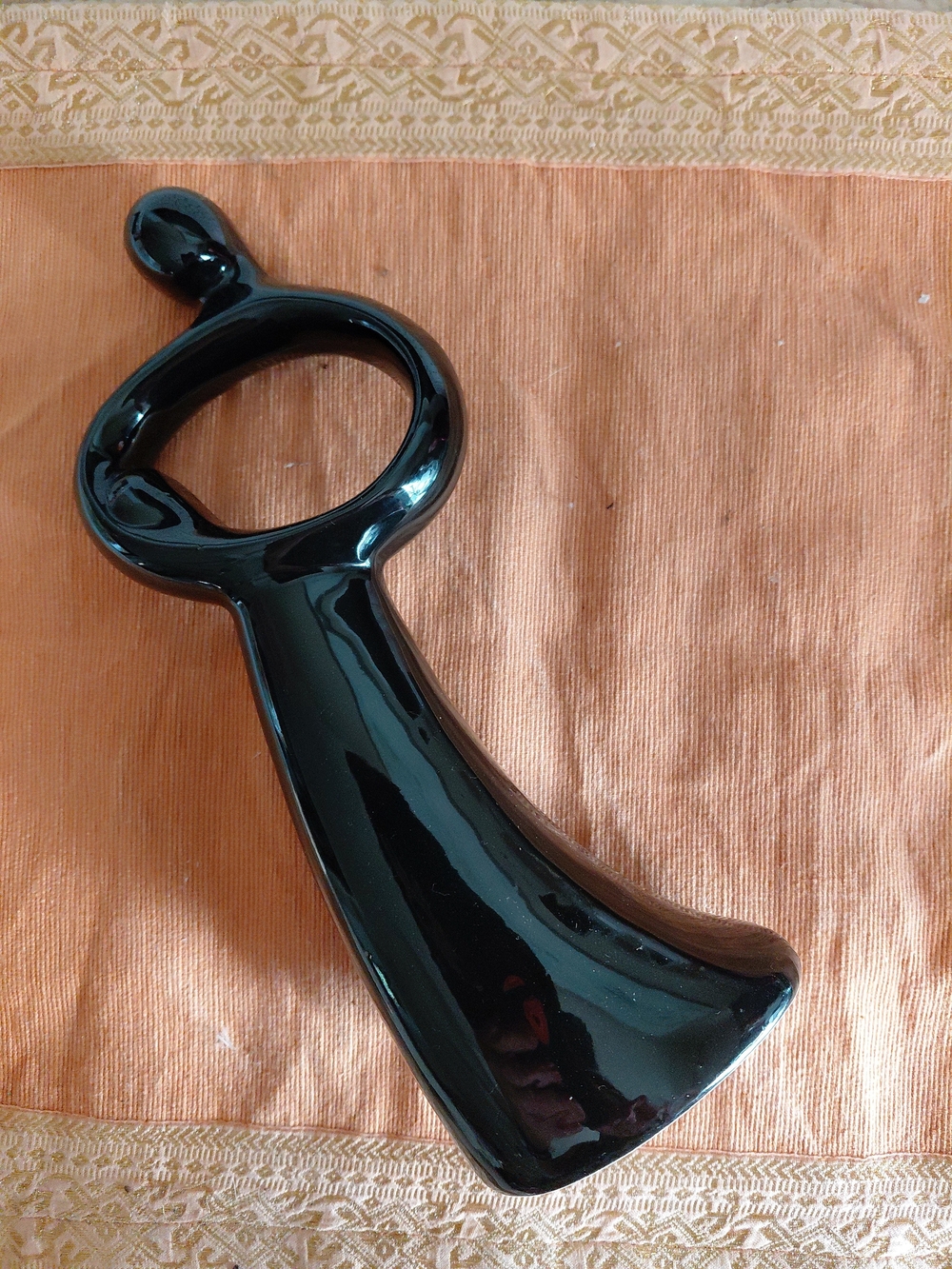 Avery Black Gloss Ceramic Abstract Accent Sculpture